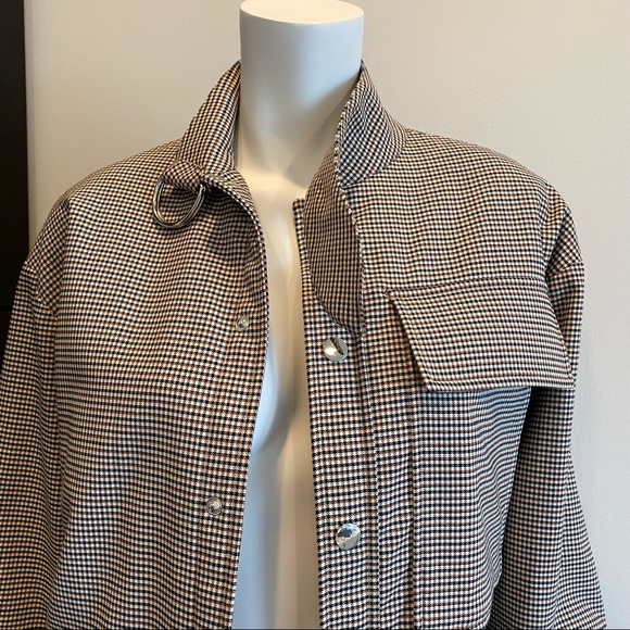 Maje Plaid Quilted Lining Shirt Jacket - Picture 7 of 7